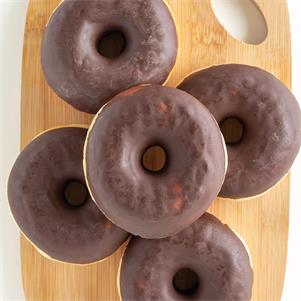 Mini Chocolate Iced Donuts